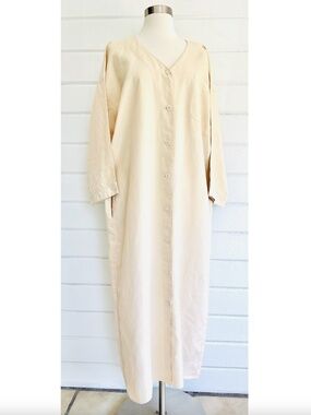 Vintage CALVIN KLEIN Button Front Maxi Caftan  Dress - 8